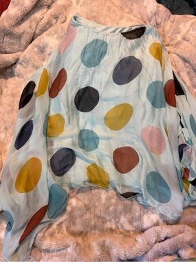RARE 🔥 Meo Meli Silk Polka Dot Y2K Poncho Style Top
